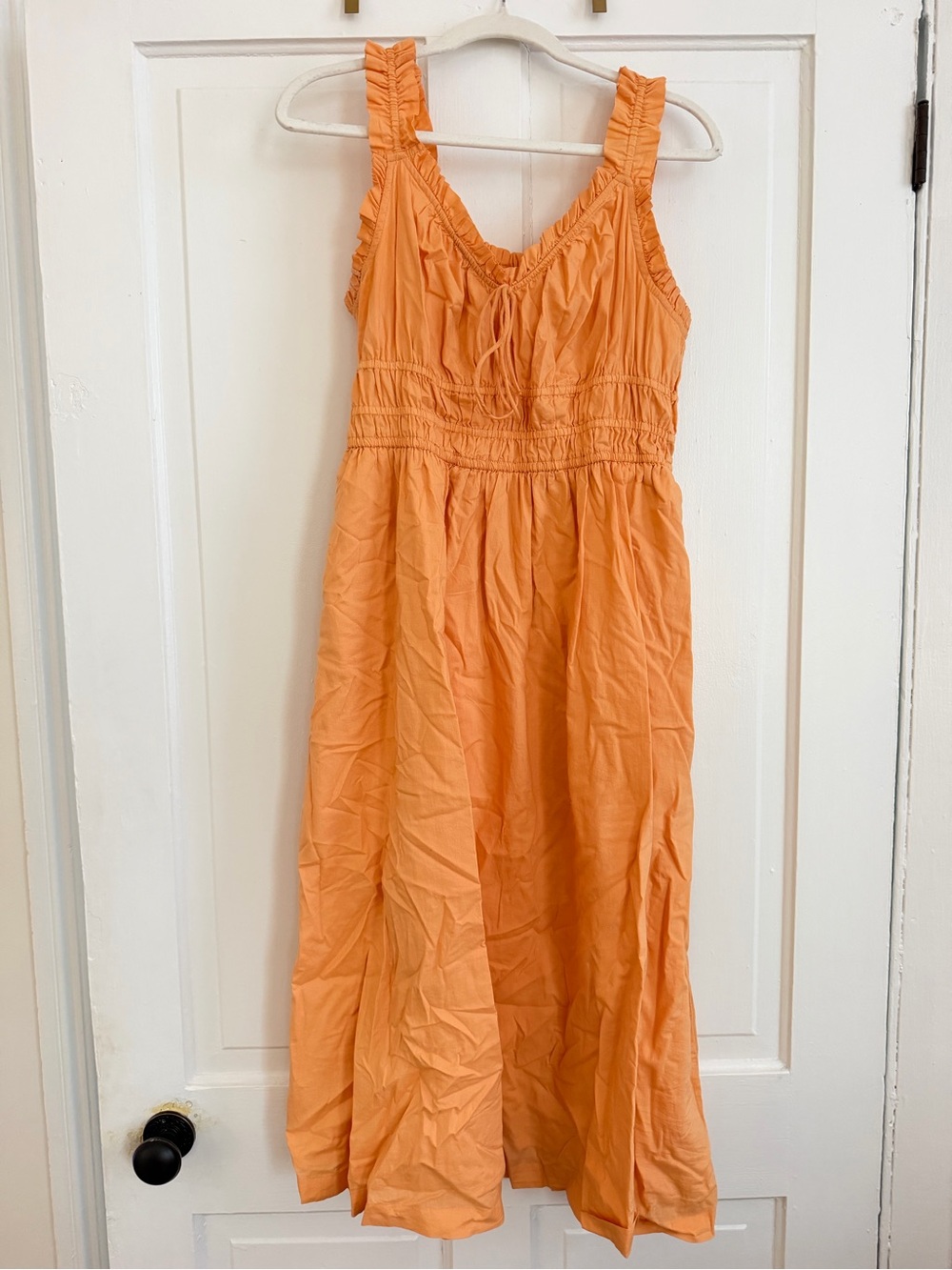 Old Navy Orange Maxi Dress with Smocked Waist